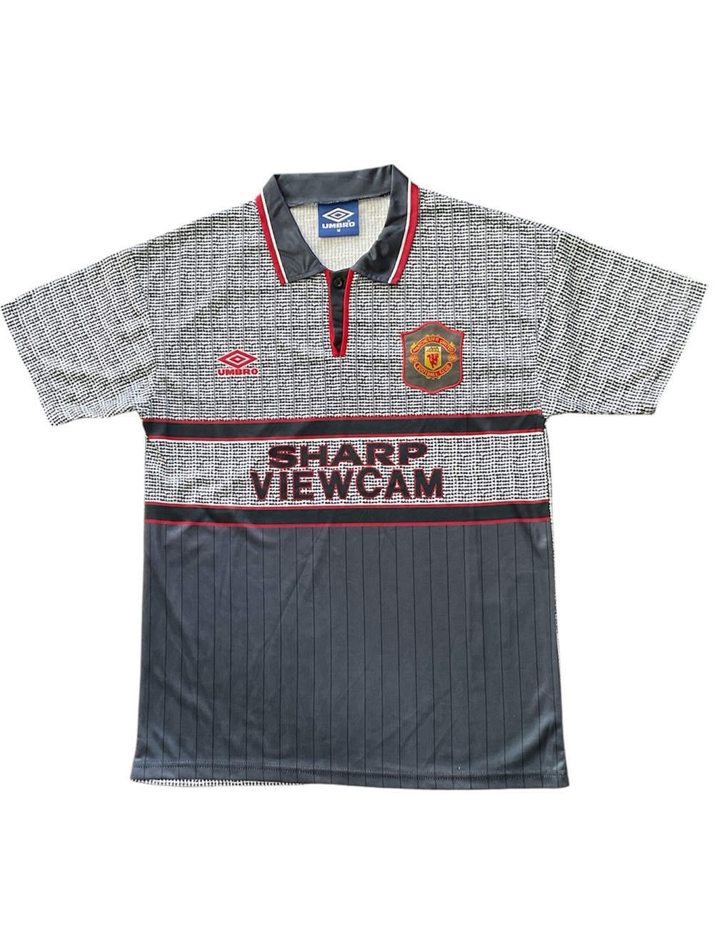 NWOT Umbro Grey & Black Manchester United 1995/1996 Vintage Football Jersey, M